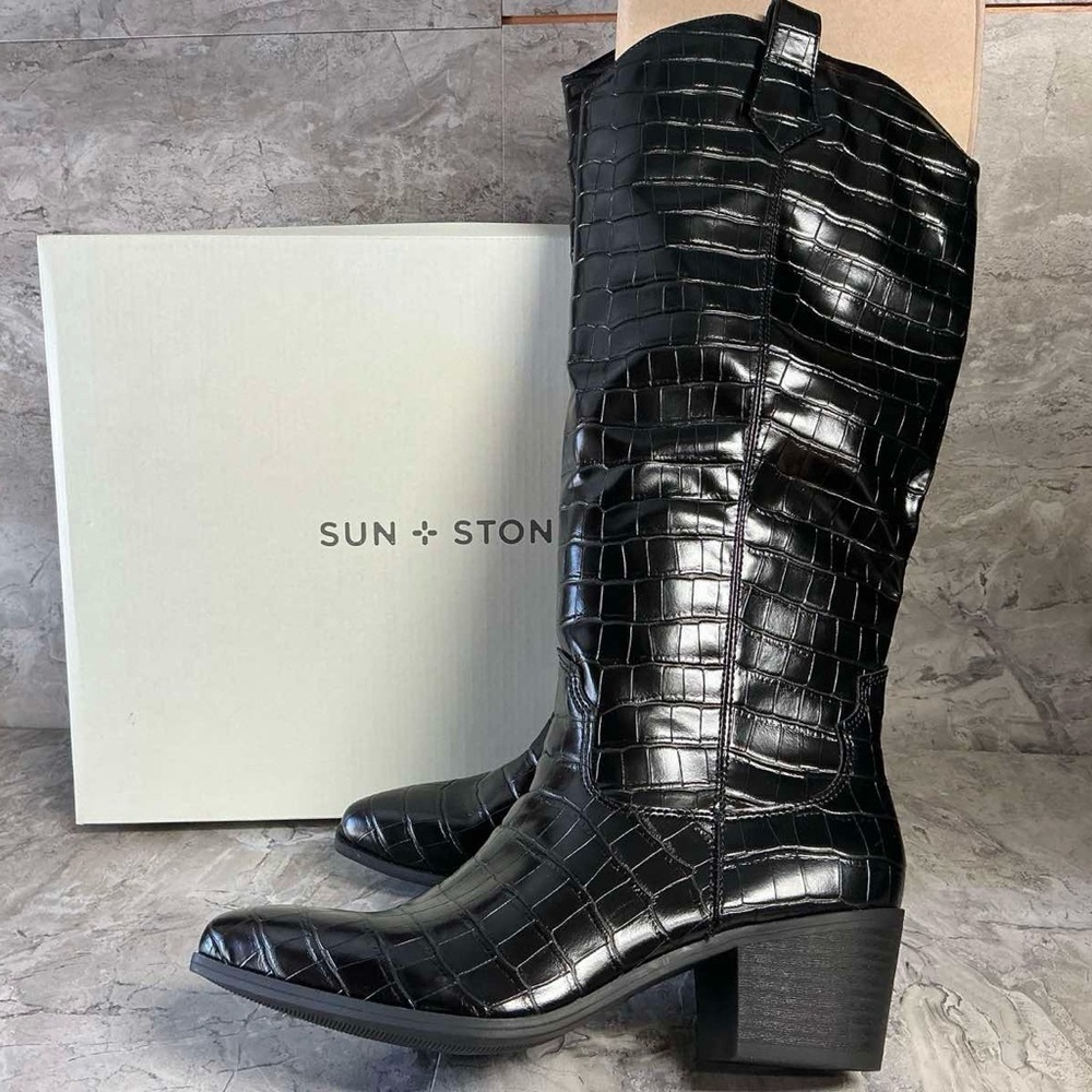 Sun + Stone Women's Dollyy Pointed-Toe Western Boots - Picture 4 of 7